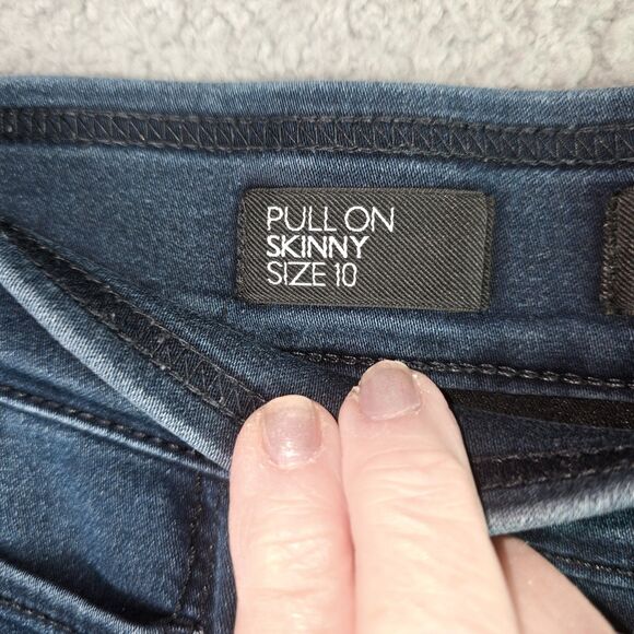 Nine West Womens Pull On Jeans 10 Dark Wash Skinny Stretch Comfort Legging Denim - Picture 7 of 11